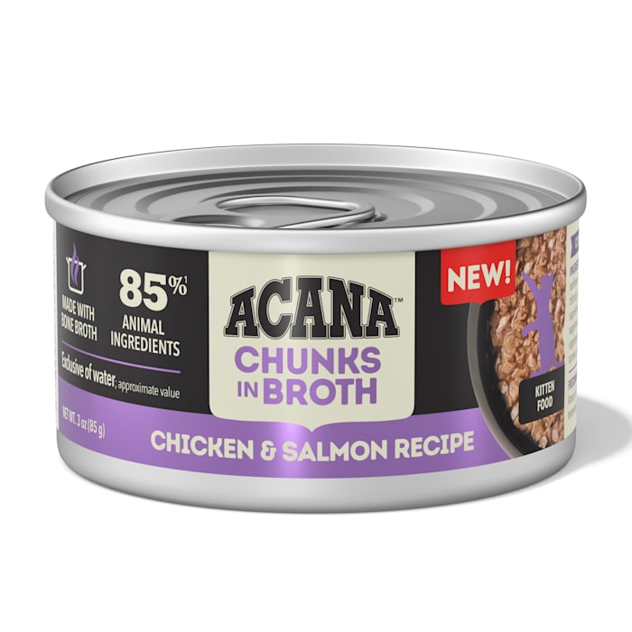 ACANA Kitten Chunks in Broth Chicken & Salmon Recipe Wet Cat Food, 3 oz Can