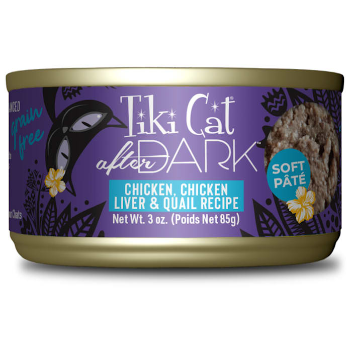 Tiki Cat After Dark Chicken & Quail Pate Wet Cat Food, 3 oz.