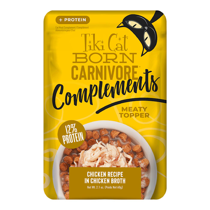 Tiki Cat Complements Chicken Recipe - Meaty Cat Food Topper in Broth, 2.1 oz Pouch
