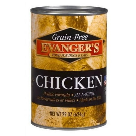 Evanger's Grain-Free Chicken Wet Dog & Cat Food, 20.2 oz Cans - 12 Pack