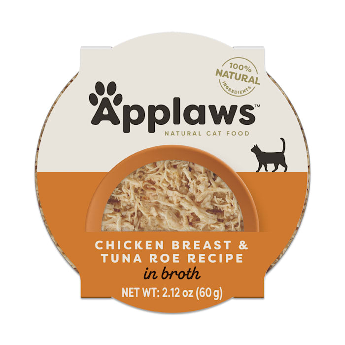 Applaws Natural Wet Cat Food Chicken & Tuna in Broth - 10x2.12oz Cups