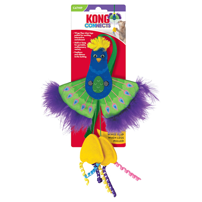 KONG Connects Peacock Cat Toy - Interactive Feather & Catnip Toy
