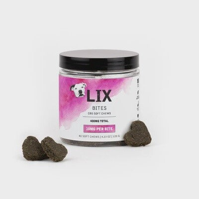 LIX Bites Dog Supplement Soft Chews - 400mg Total, 40 Count, 10mg per Bite