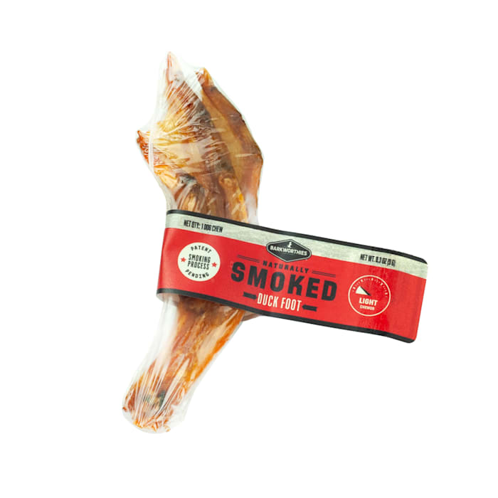 Barkworthies Smoked Duck Feet Dog Treats - 50 Count - All Natural Dog Chews