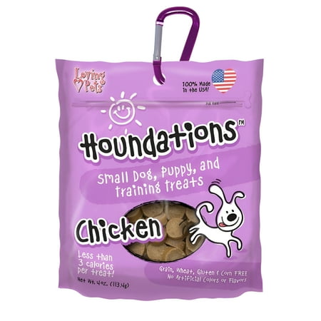 Loving Pets Houndations Chicken Training Treats - Small Dog & Puppy, Grain-Free, USA Made, 4 oz