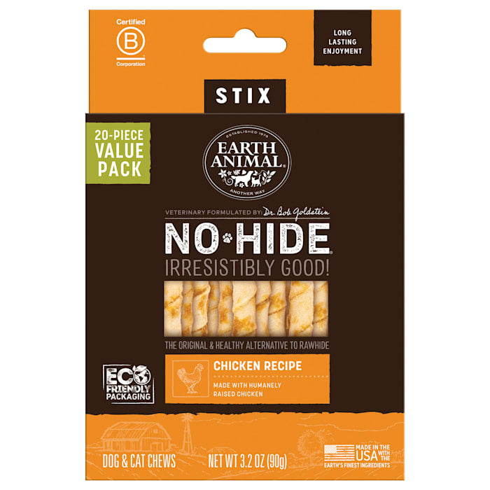 Earth Animal No-Hide Stix Chicken Recipe Natural Long-Las...