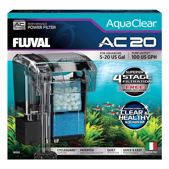 Fluval AquaClear AC20 Power Filter - For 5-20 Gallon Aquariums