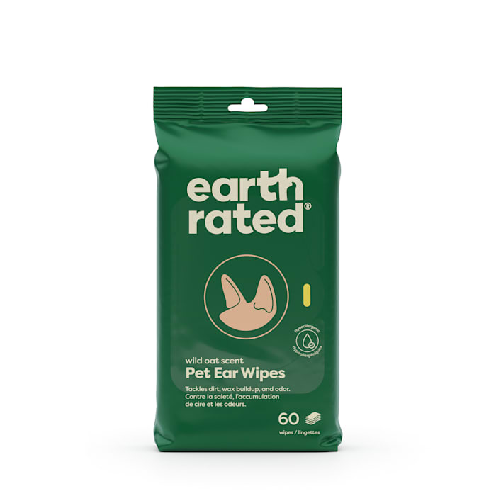 Earth Rated Dog Ear Wipes - 60 Count - Hypoallergenic & Soothing Aloe Vera