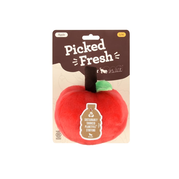 P.L.A.Y. Garden Fresh Apple Plush Dog Toy - Small/Medium, Red/Green