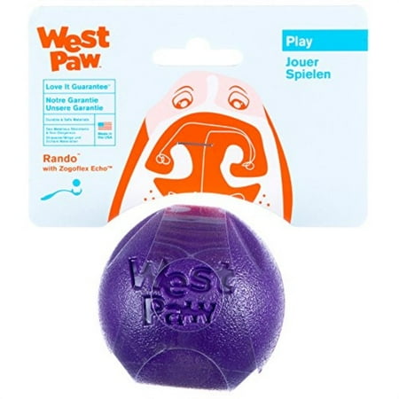 West Paw Zogoflex Echo Rando Small 2.5" Dog Toy Eggplant