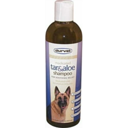 Durvet Naturals Tar and Aloe Shampoo for Dogs, Medicated Relief, 17 oz