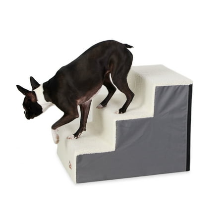 K&H Pet Products Pet Stair Steps - 3 Stair Gray - 21 x 16 x 17 inches - Dog & Cat Steps