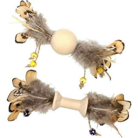Ethical Pet Spot Love The Earth Wood & Feather Cat Toy