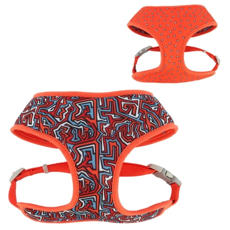 Sublime Reversible Dog Harness  Red Blue Graffiti with Re...
