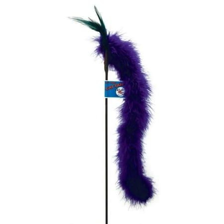 Go Cat Cat Tail Feather Teaser Toy, 18 Inch - Interactive Play for Cats (Assorted Colors)