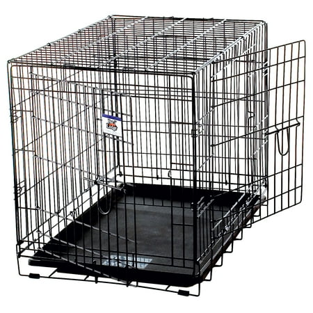 Pet Lodge Large Double Door Wire Dog Crate - 36x24x27 Inches, Fits Pets up to 70lbs