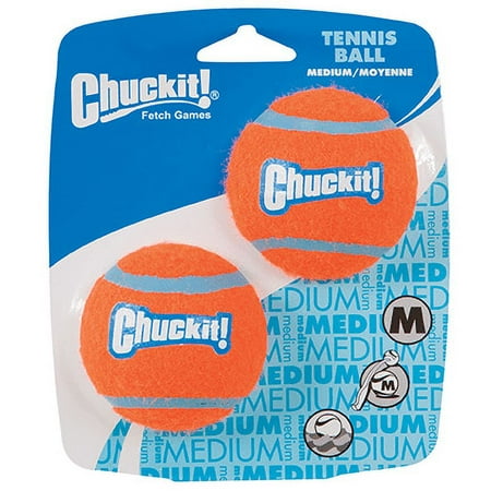 Chuckit! Tennis Balls - Medium Size, 2-Pack - Durable Dog Fetch Toy