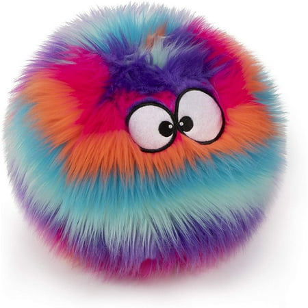 goDog Furballz Small Rainbow Plush Dog Toy with Chew Guard Technology