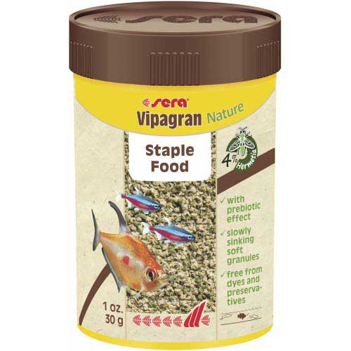 Sera Vipagran Nature Tropical Fish Food - Slow Sinking Granules - 100ml / 1.3 oz