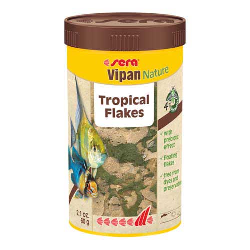 Sera Vipan Nature Tropical Flakes - 250 mL / 60g - Fish Food