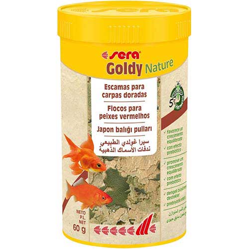 Sera Goldy Nature Fish Food - 250ml / 2.1 oz (60g) - Goldfish Flake Food