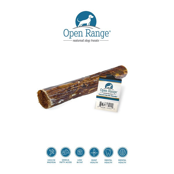 Open Range Chomper Stuffed Beef Esophagus 6" Dog Treat - Rawhide Free, Single Ingredient Chew