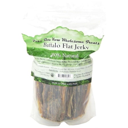 Papa Bow Wow Buffalo Flat Jerky Dog Treats - 100% Natural...
