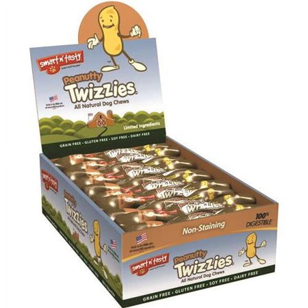 Emerald Pet Peanutty Twizzies 6" Dog Chews - All Natural, Grain-Free, Peanut Butter Flavor