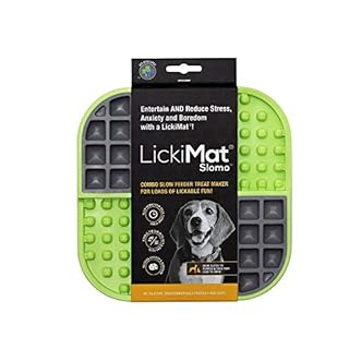 LickiMat Slomo Green - Dog Slow Feeder & Anxiety Reducer - Lick Mat for Treats, Yogurt, & Peanut Butter