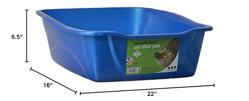 Van Ness Giant Cat Litter Pan - 22" x 16" x 6.5" Open Design, Easy Clean