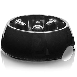 Hagen Dogit Go Slow Anti-Gulping Bowl - Small - Black - Slow Feeder Dog Dish