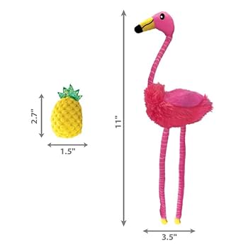 Kong Tropics Flamingo Cat Toy 2-Pack - Catnip Crinkle Toy