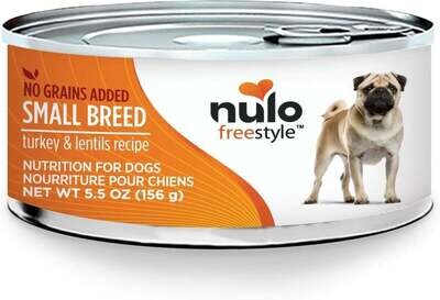 Nulo FreeStyle Small Breed Turkey & Lentil Pate Grain-Free Wet Dog Food, 5.5 oz Can