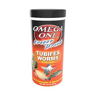 Omega One Freeze Dried Tubifex Worms - Fish Food Treat - 1.5 oz Container