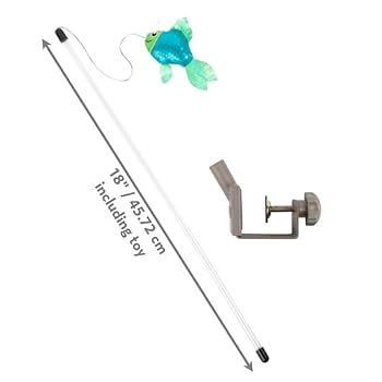 KONG Connects Angler Door Teaser Cat Toy - Wand with Plush Fish & Catnip - Interactive Play