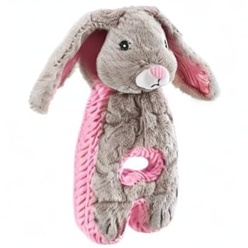 Charming Pet Cuddle Tugs Bunny Plush Dog Toy - Squeaky, Interactive Tug Toy