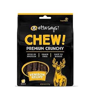 Etta Says! Chew! Premium Crunchy Venison Dog Treats, 4.5 oz - High Protein & Grain-Free
