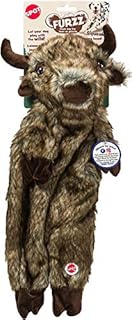 Furzz Buffalo Plush Dog Toy - Medium, Black/Gray, Squeaky, 20"