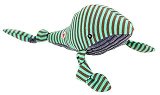 HuggleHounds Plush Corduroy Knotties Whale Dog Toy - Small, Durable, Squeaky