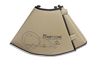 All Four Paws Comfy Cone Pet Recovery Collar - Tan - Small/Long - S/L - Dog & Cat E-Collar