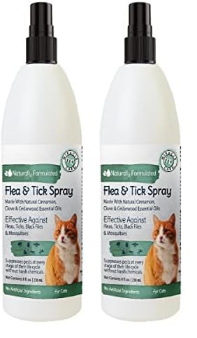 Natural Chemistry Flea & Tick Spray for Cats, 8 oz - Botanical Extracts / Miracle Care