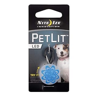 Nite Ize PetLit LED Collar Light - Blue Burst, White LED, Replaceable Batteries