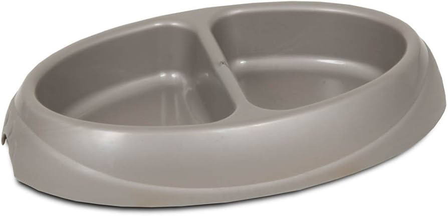 Petmate Ultra Lightweight Double Diner, 2.5 Cup per Side, Large, Assorted Colors