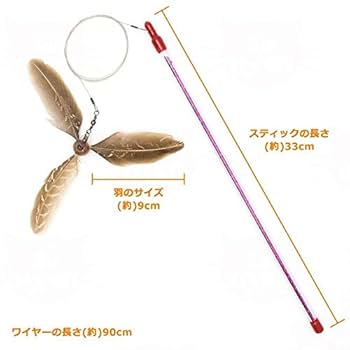 GoCat Da Purr-Peller Cat Toy - Feather Propeller Wand for Interactive Play
