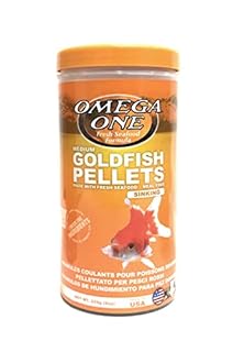 Omega One Goldfish Medium Pellets, 8 oz - Complete Sinking Food for Goldfish (Single Pack)