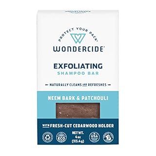 Wondercide Exfoliating Shampoo Bar for Dogs & Cats - 4 oz Pet Wash with Neem Bark