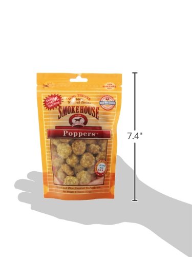 Smokehouse Chicken Poppers Dog Treats - 4 oz Resealable Bag - Natural Smoked Chicken Jerky Balls