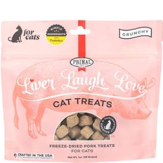 Primal Cat Liver Laugh Love Pork Freeze-Dried Treats, 1 oz