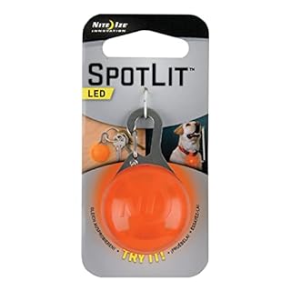 Nite Ize SpotLit LED Carabiner Light - Orange - Clip-On Pet/Dog Collar Safety Light