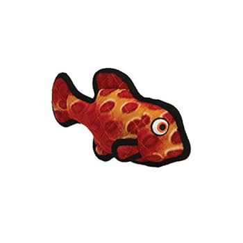 Tuffy Ocean Creatures Fish Dog Toy - Durable Plush with Squeaker